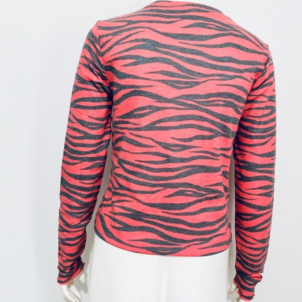 BP Nordstrom red tango zebra stripe cozy thermal top (NWOT) - Picture 5 of 9